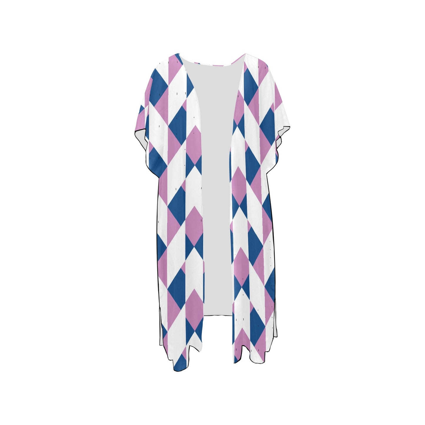 Abstract Checkered Pattern Chiffon Cover Ups