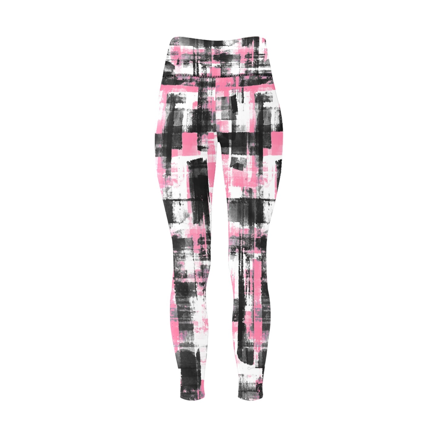 Pink, Black & White High-Waisted Leggings