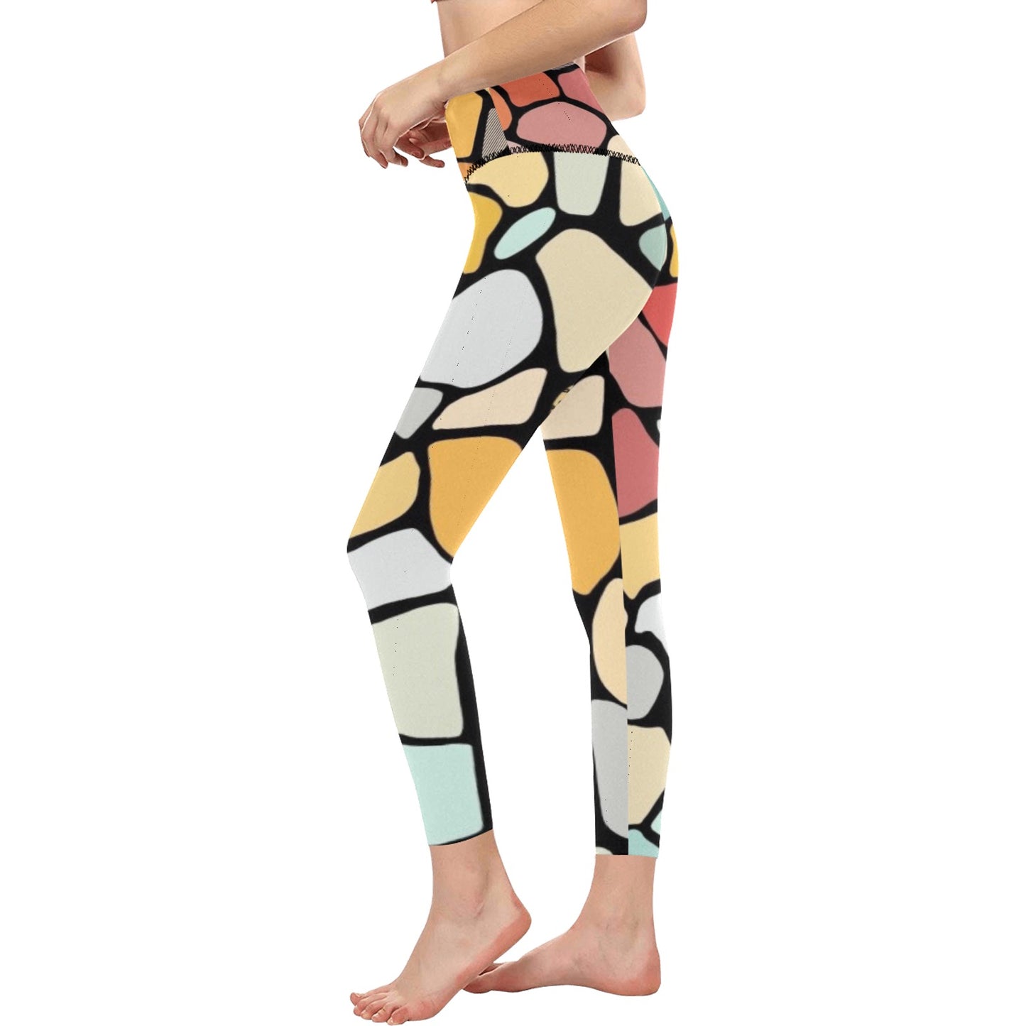 Colorful Stones High-Waisted Leggings