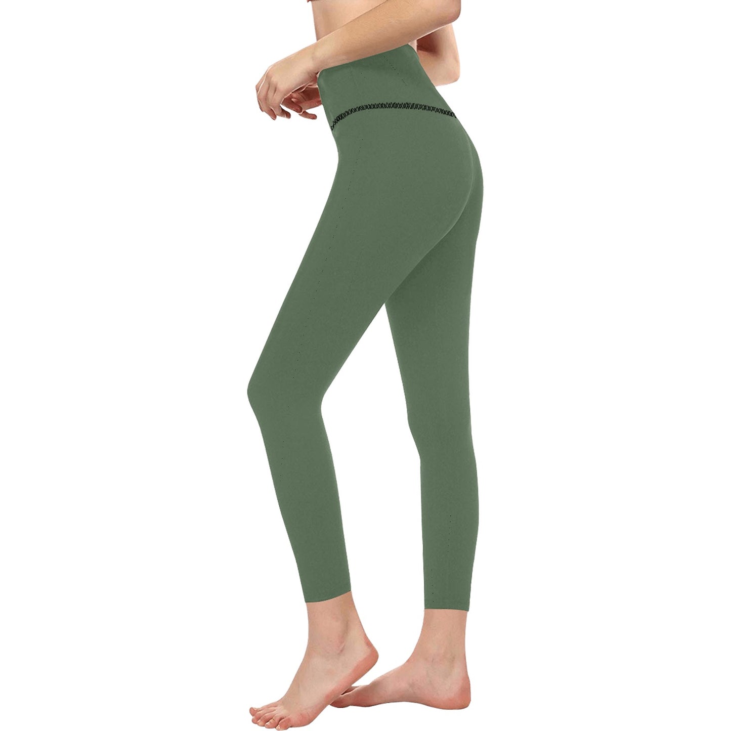 Army Green High-Waisted Leggings