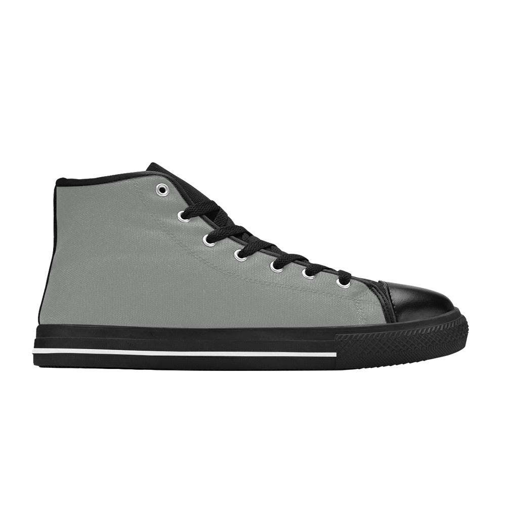 Gray Men's High Top Canvas Shoes