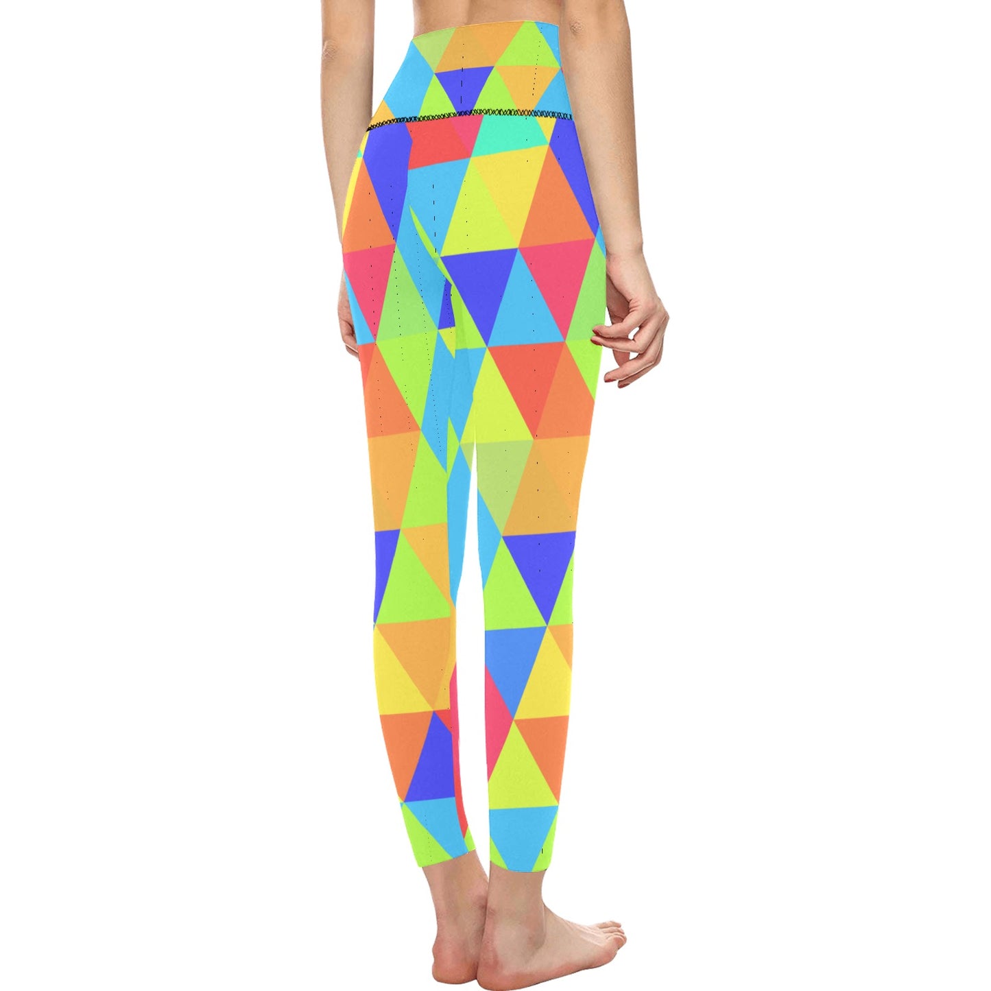 Neon Triangles High-Waisted Leggings