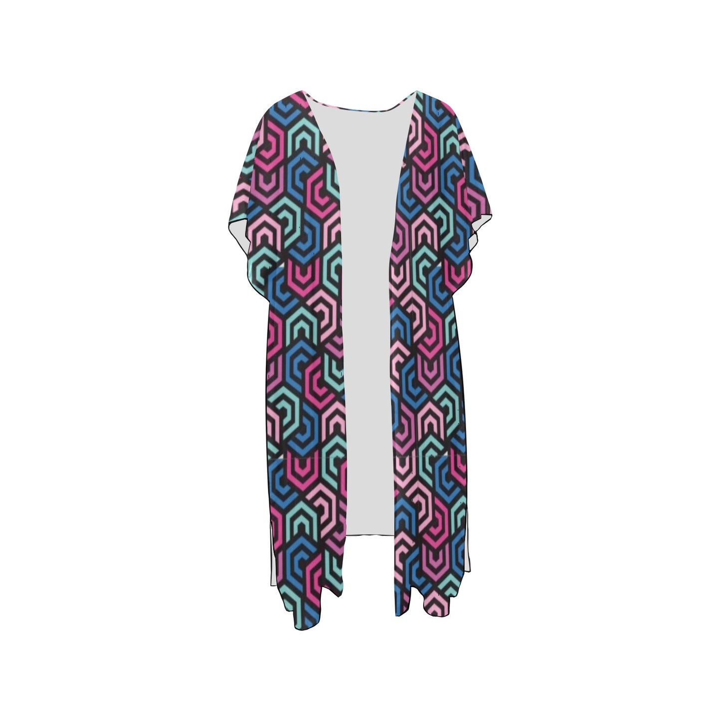 Colorful Polygon Chiffon Cover Ups