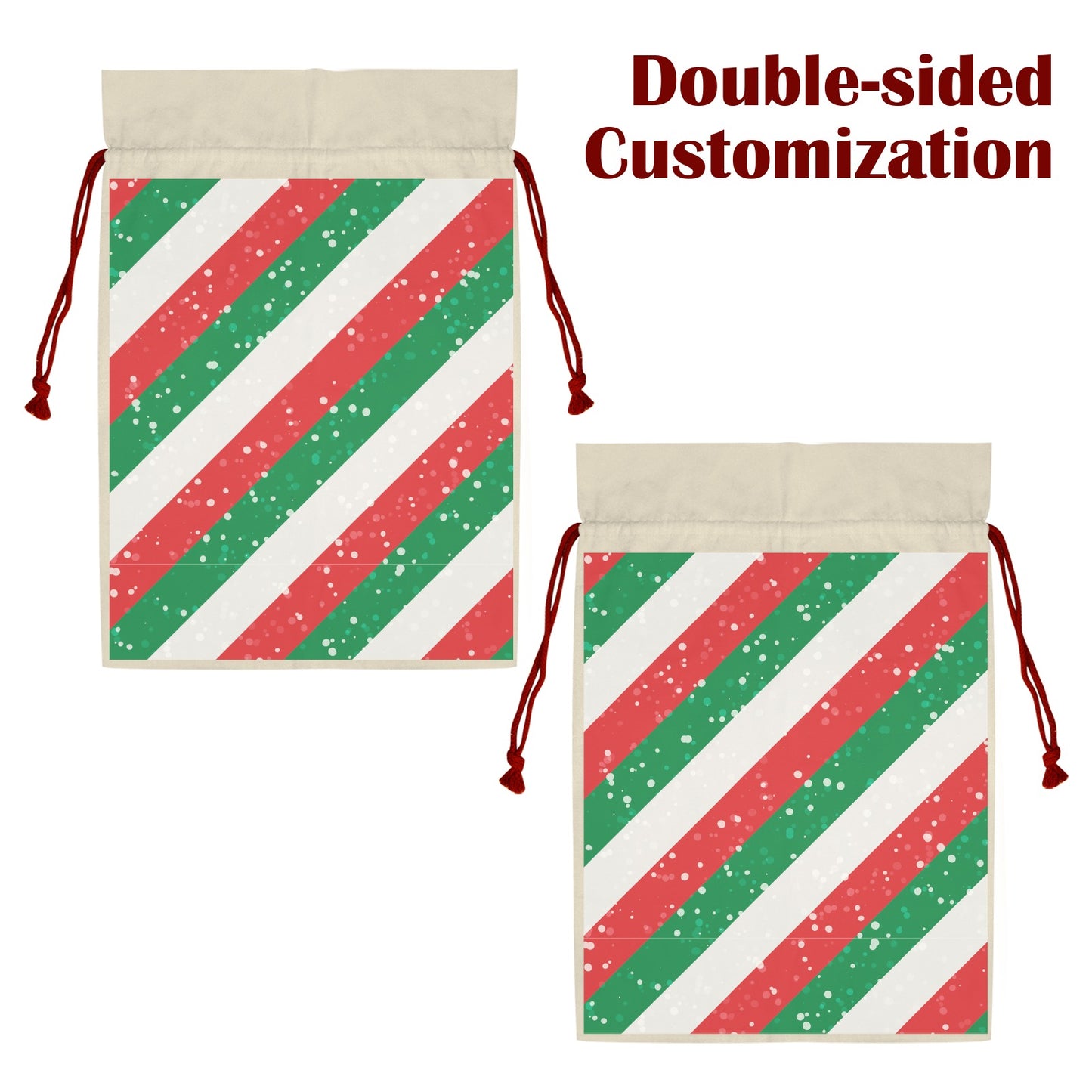 Candy Cane Santa Claus Drawstring Bag 21"x32"