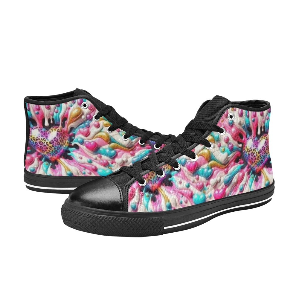 Candy Coated Hearts Kids' High Top Shoes