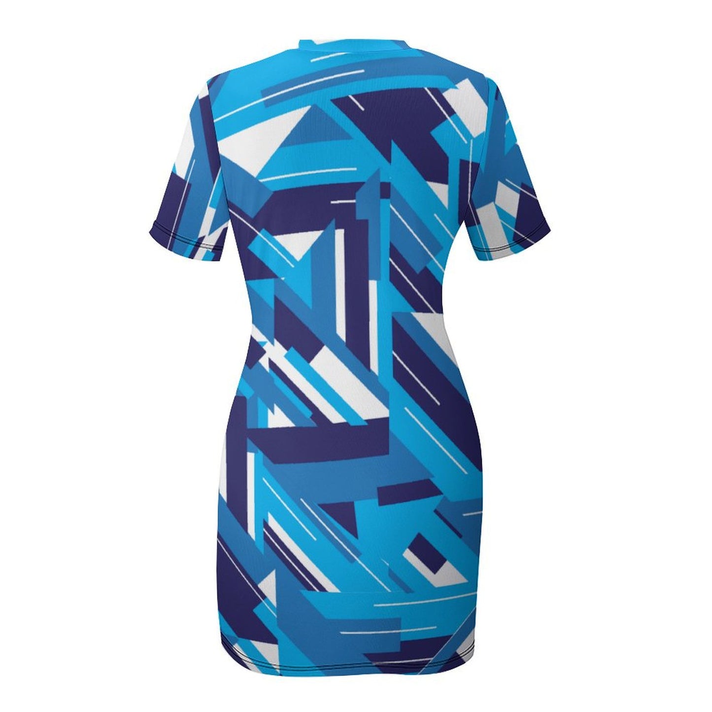 Blued Lines Short Sleeve Dress