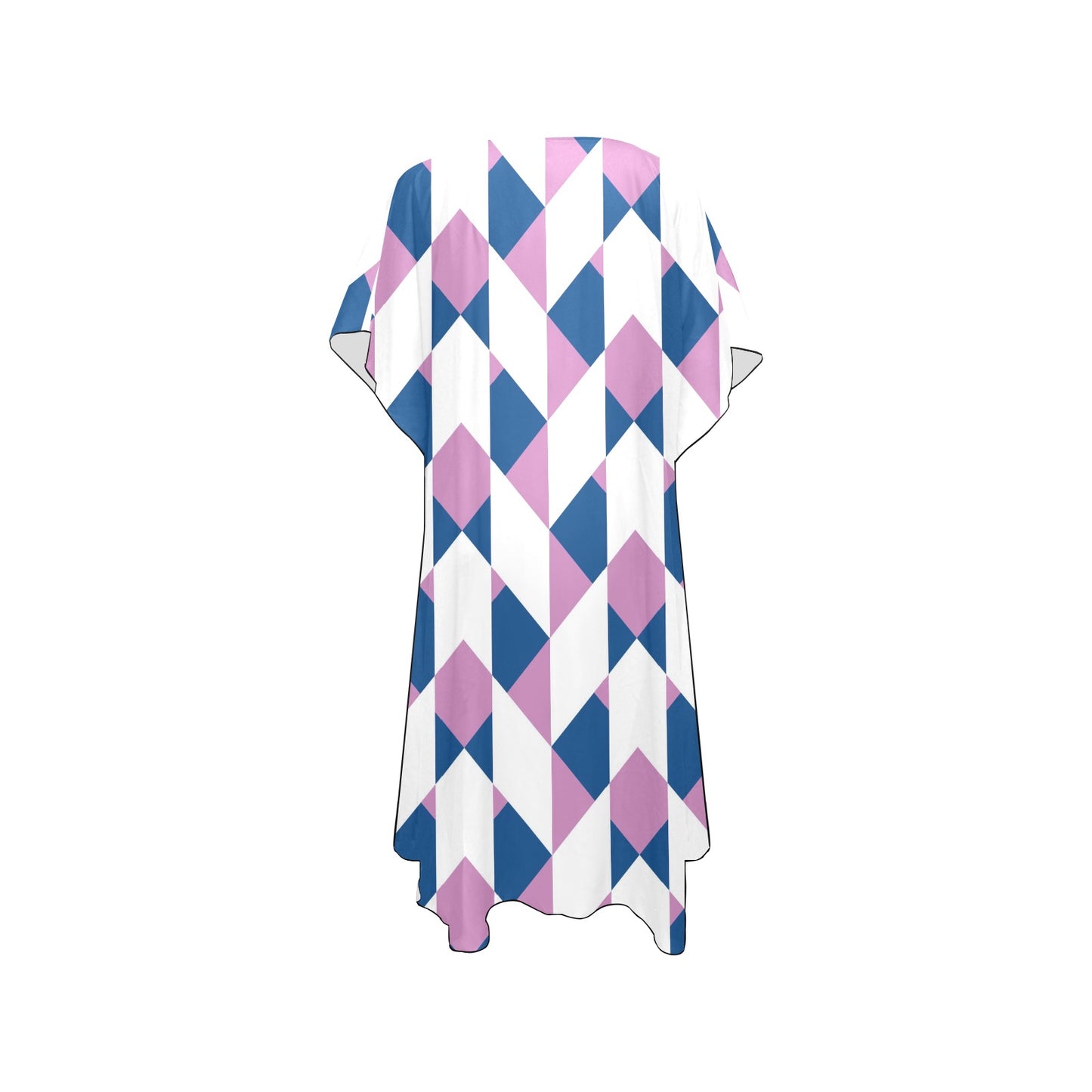 Abstract Checkered Pattern Chiffon Cover Ups