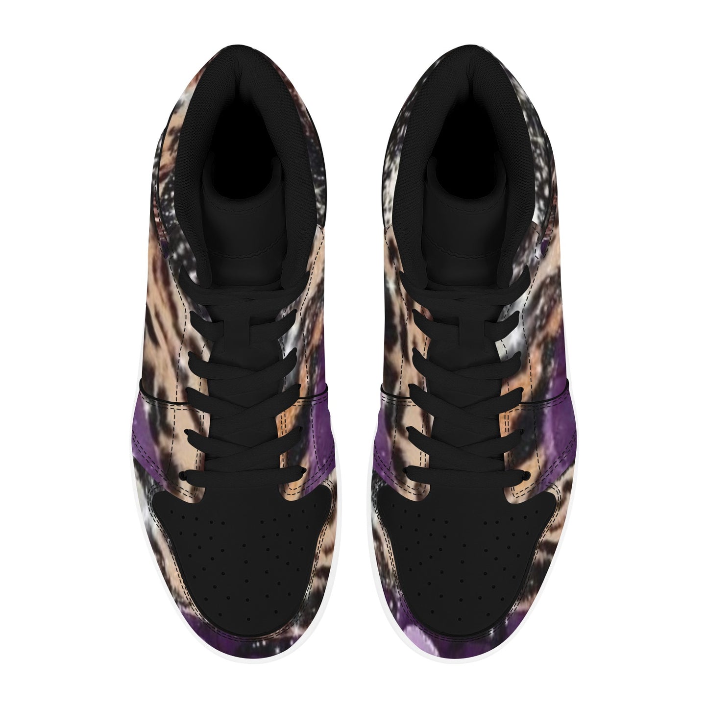 Purple Print Women's High Top Sneakers