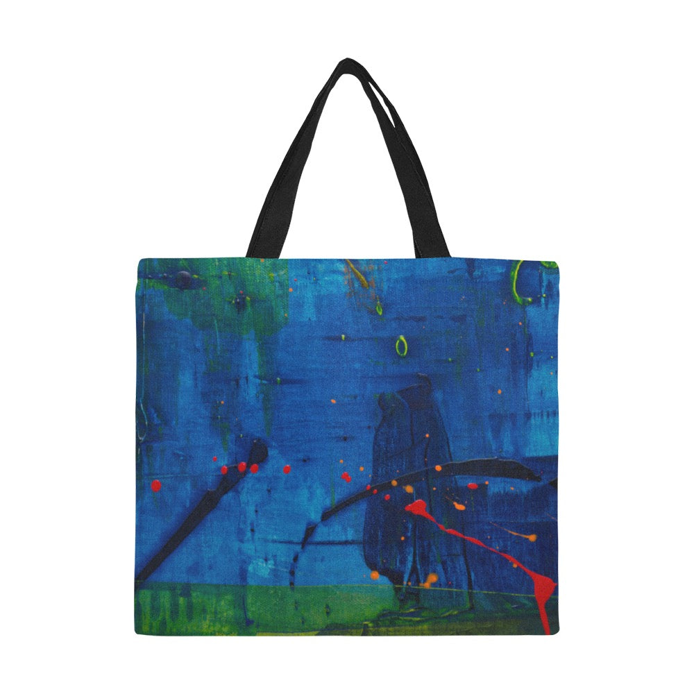 Blue Canvas Tote Bag/Large