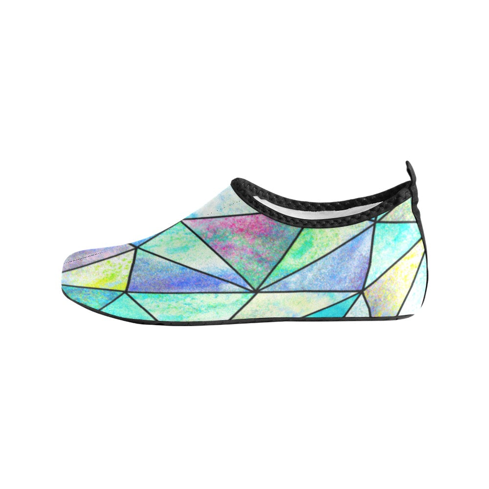 Teal Stain Glass Kids' Slip-On Water Shoes