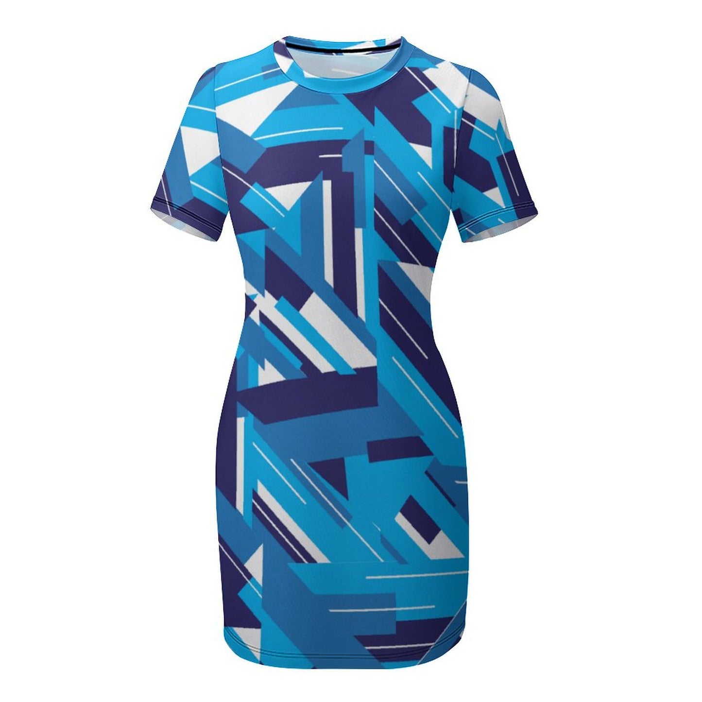 Blued Lines Short Sleeve Dress