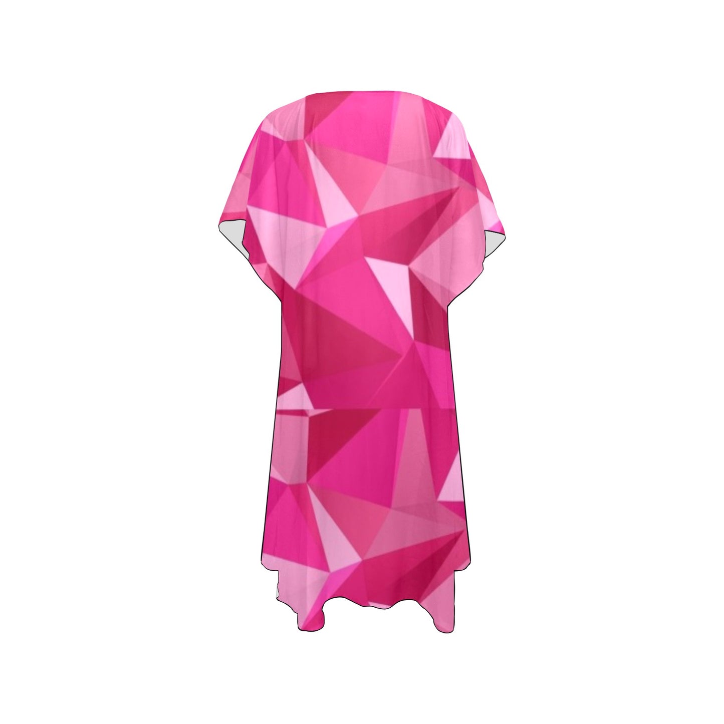 Pink Geometric Chiffon Cover Ups