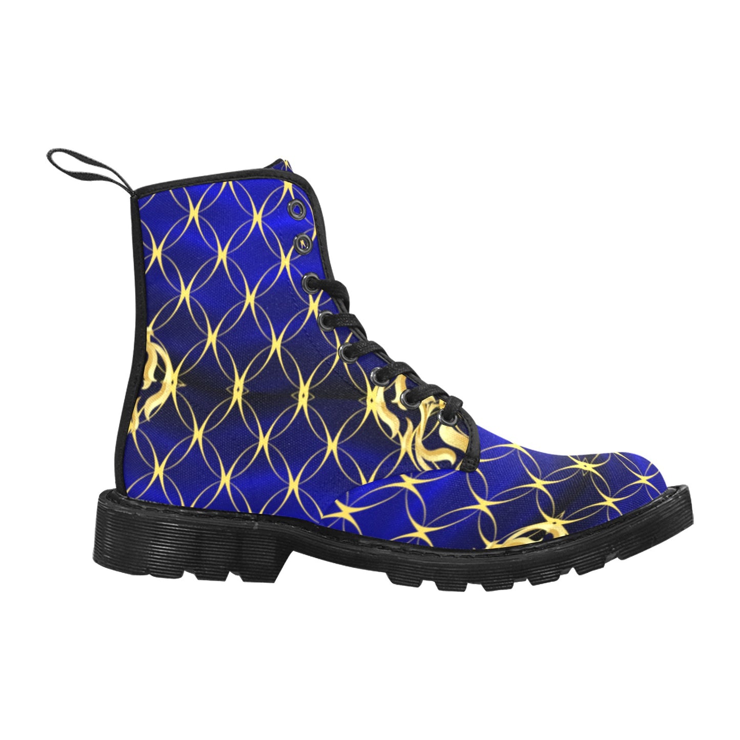 Royal Blue Fashion Custom Canvas Boots for Men