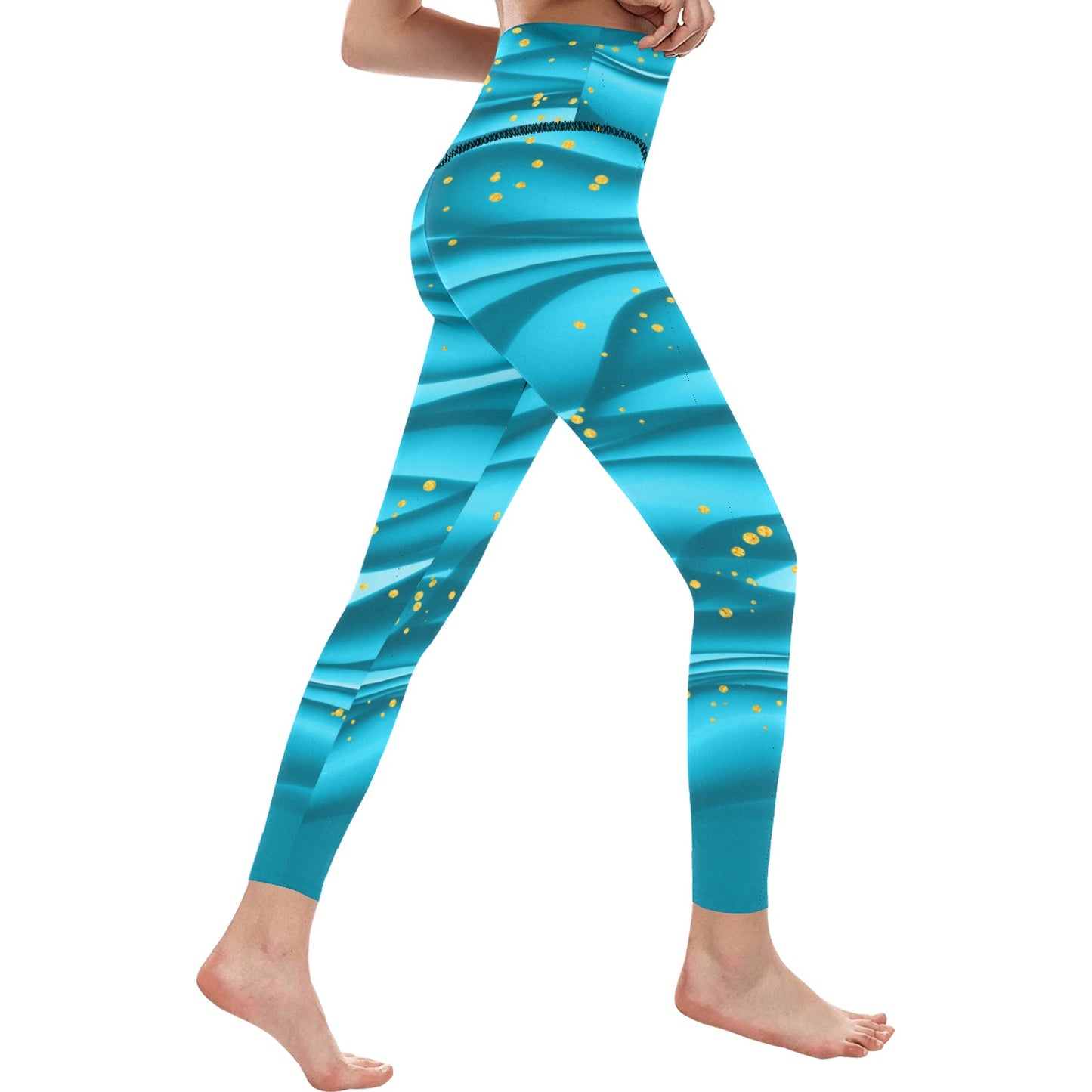 Water Waves High-Waisted Leggings