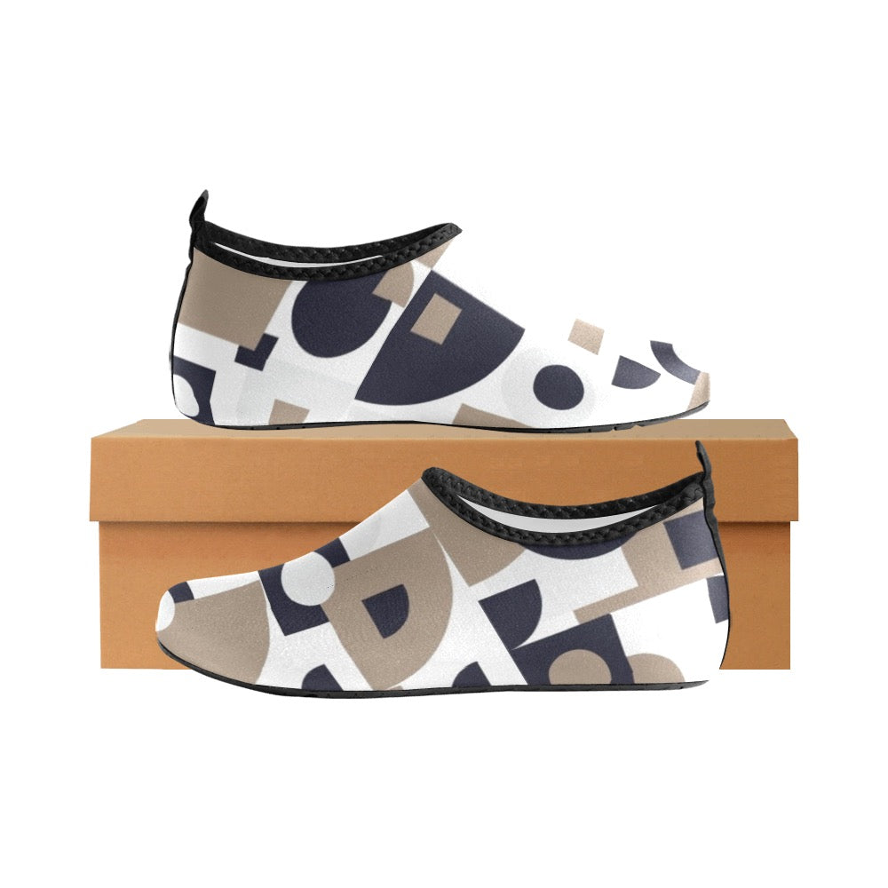 Beige Shapes Kids' Slip-On Water Shoes