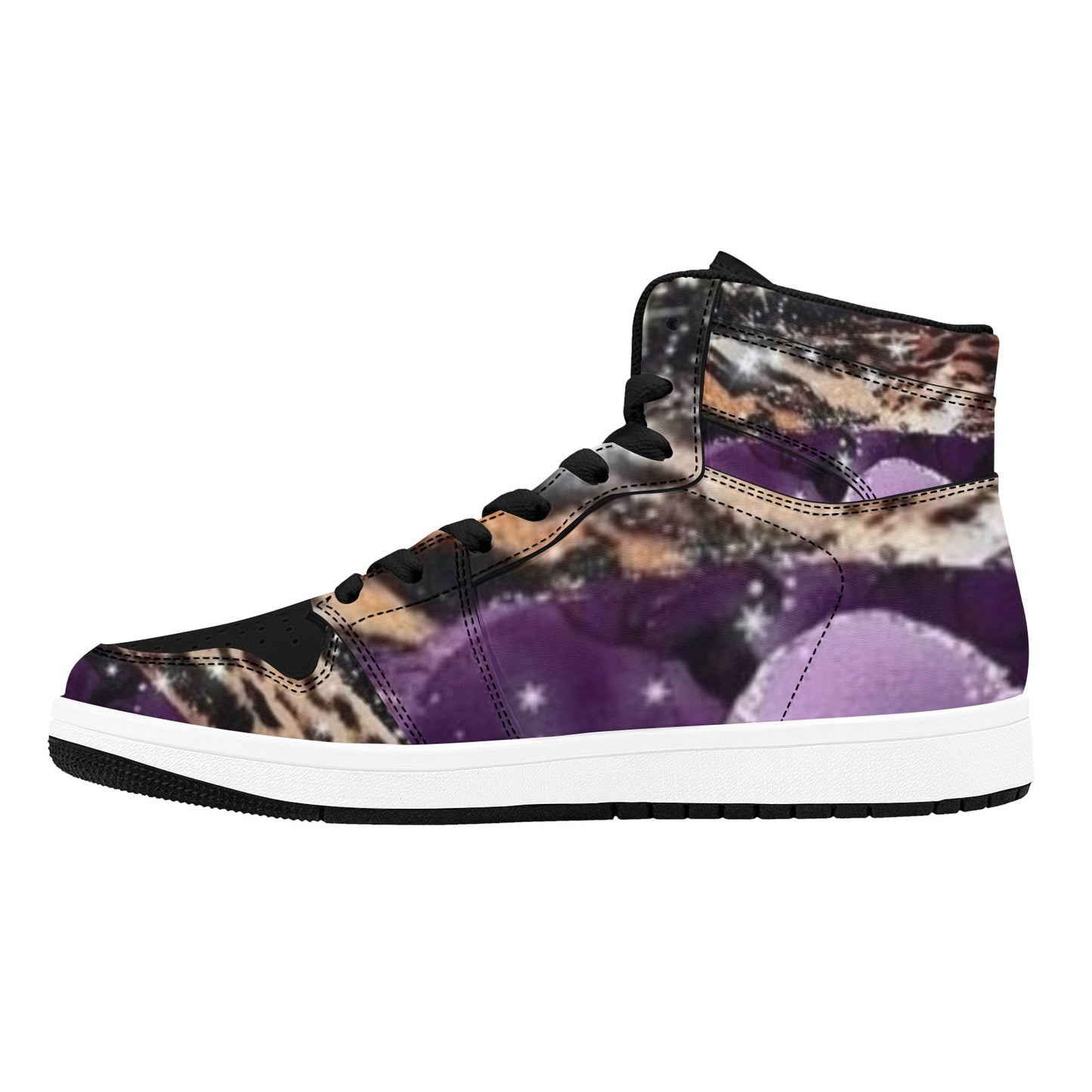 Purple Print Women's High Top Sneakers