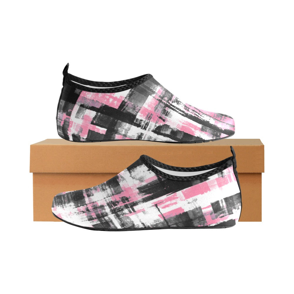 Pink, Black and White Kids' Slip-On Water Shoes