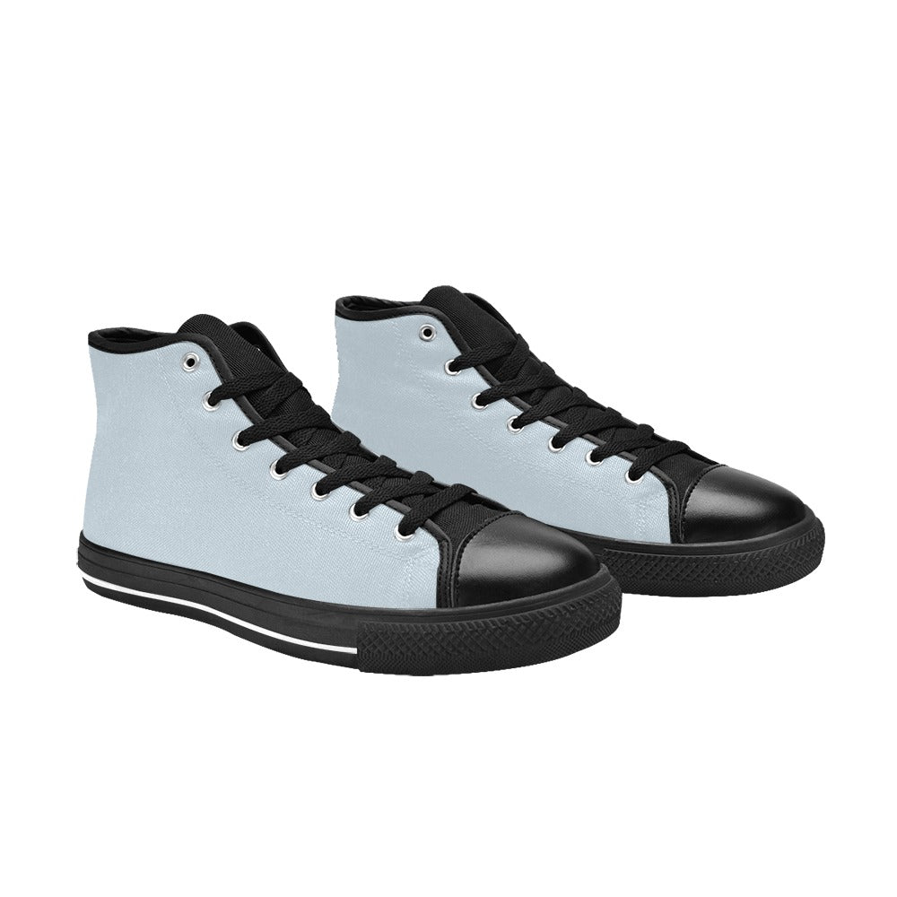 Light Blue Men's High Top Canvas Shoes