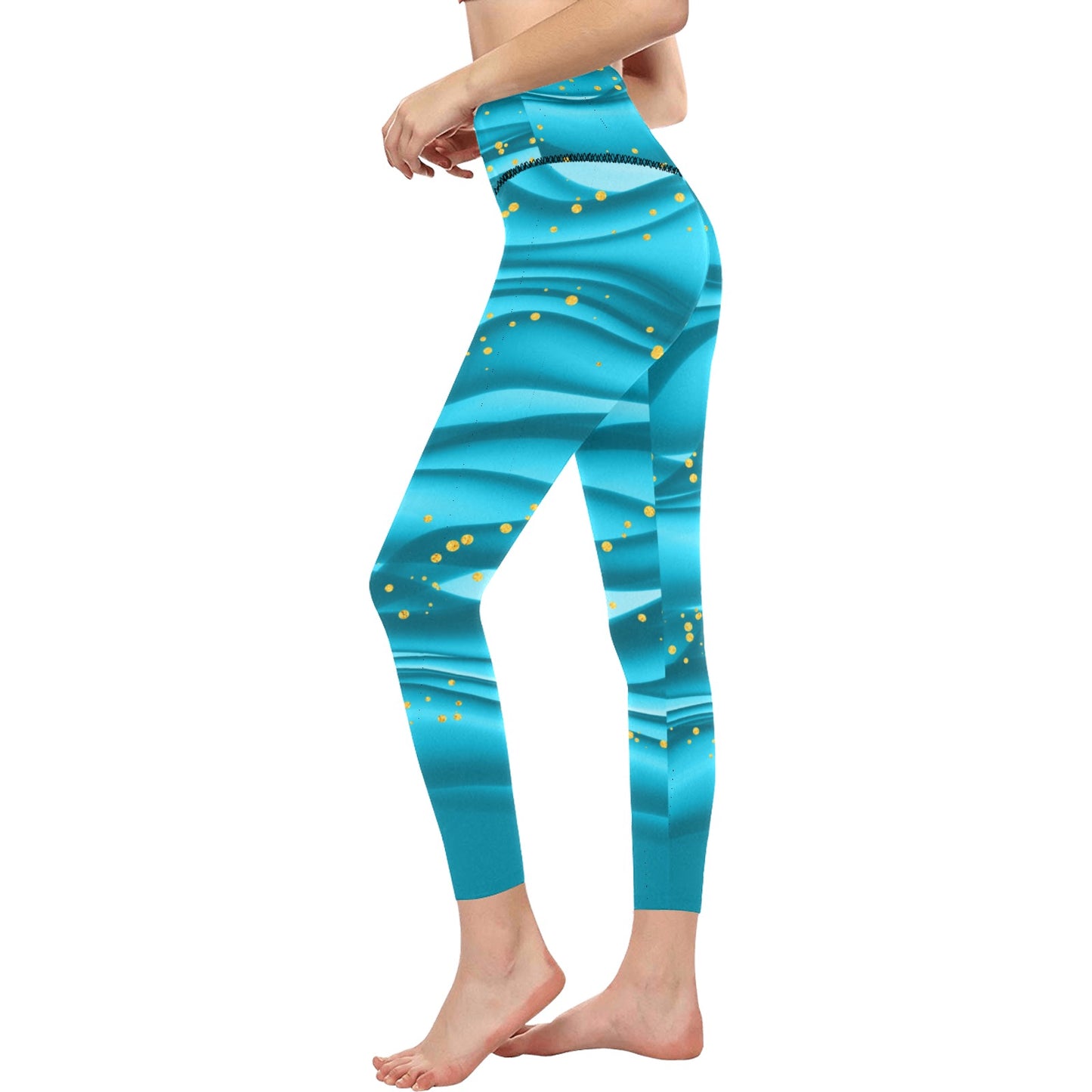 Water Waves High-Waisted Leggings