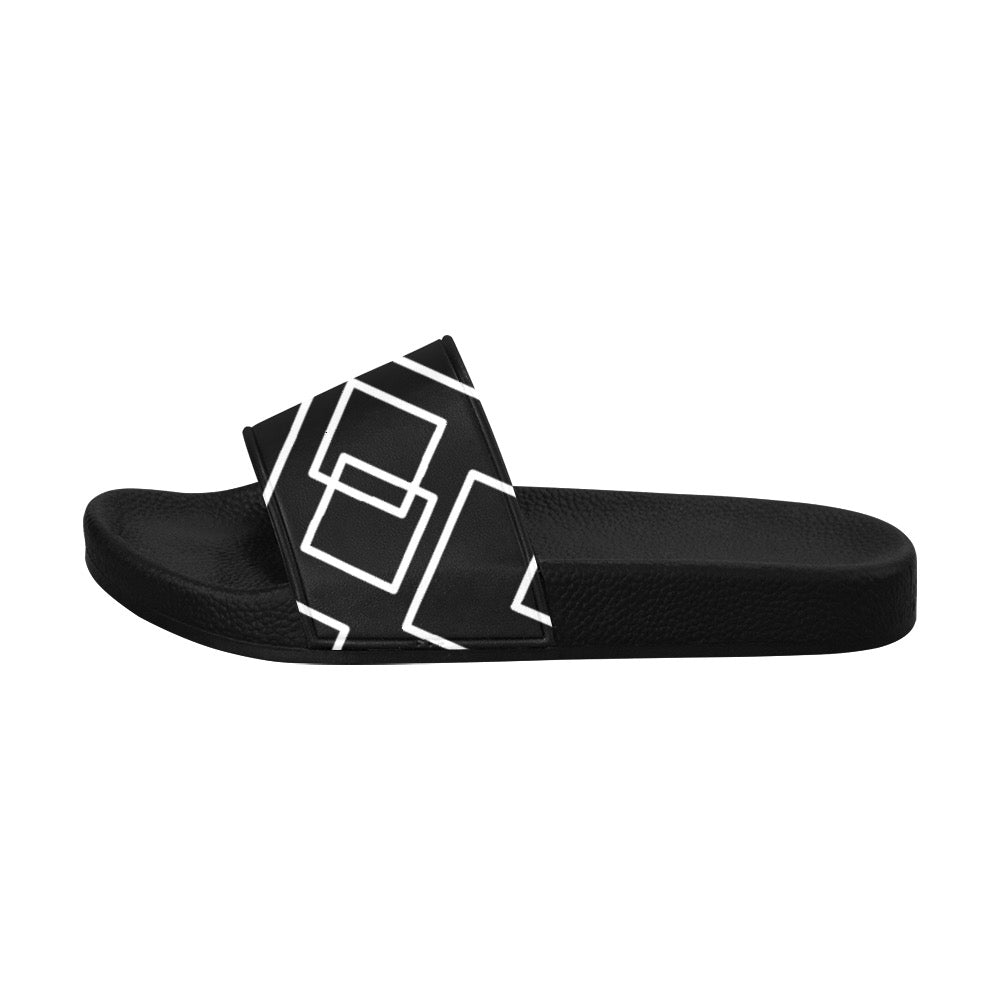 Black Squared Men's Slides