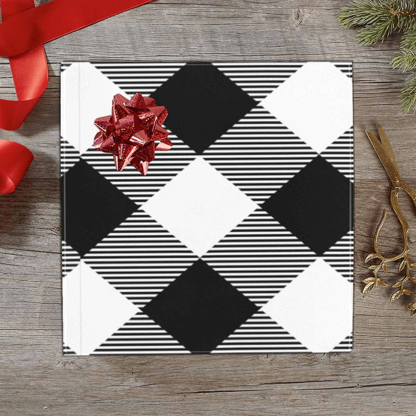 Black & White Gift Wrapping Paper 58"x 23" (3 Rolls)