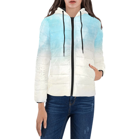 Bluish Women's Hooded Jacket