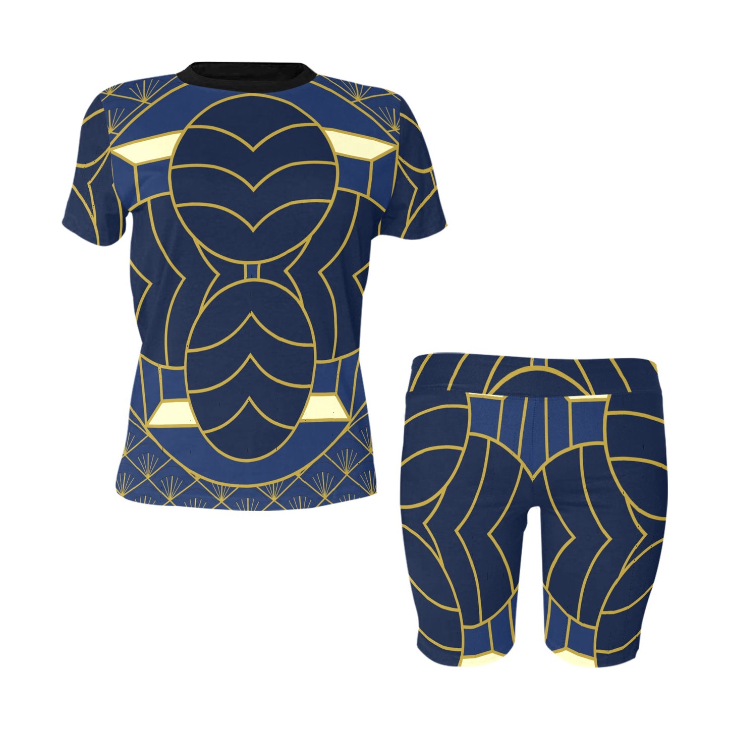 Navy Cut Women's Short Yoga Set