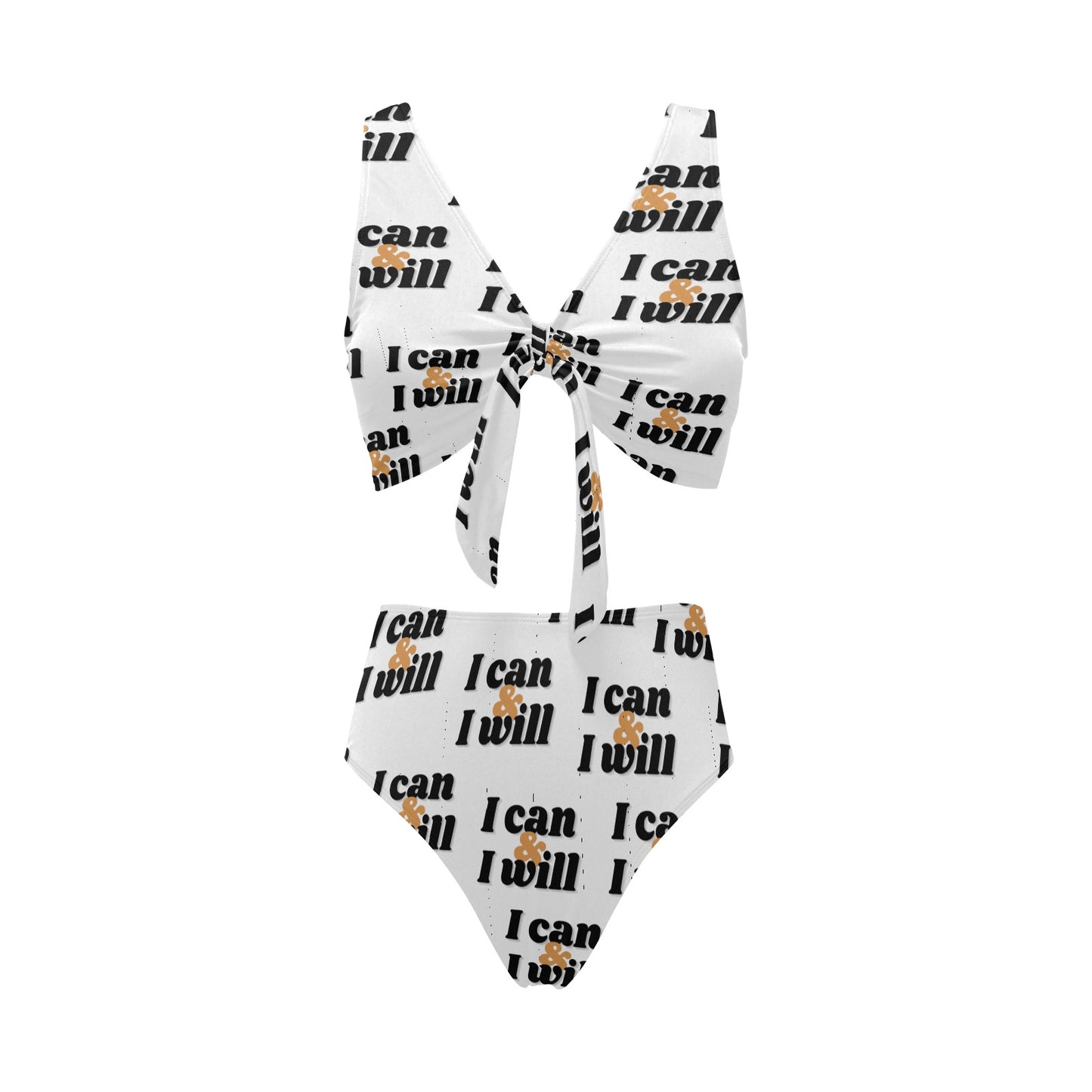 I Can & I Will Bow Tie Bikini Swimsuit