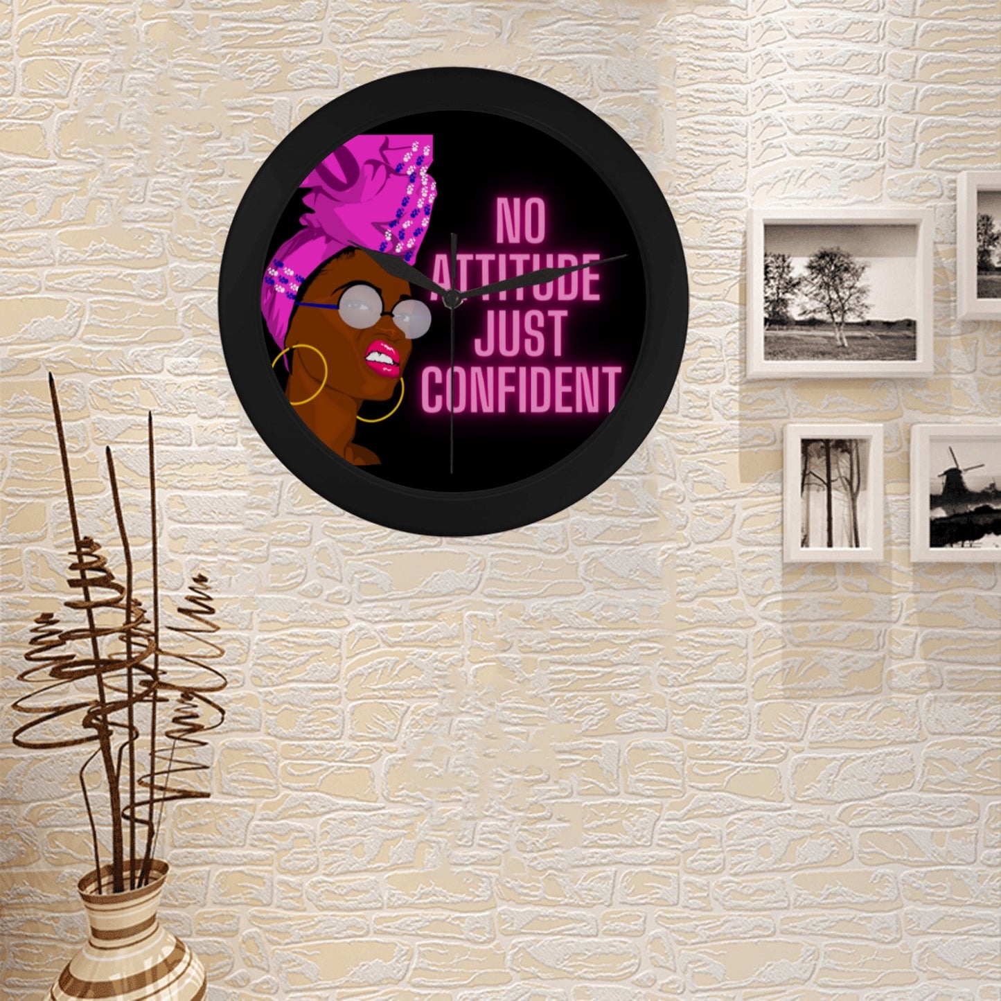 No Attitude Circular Wall clock