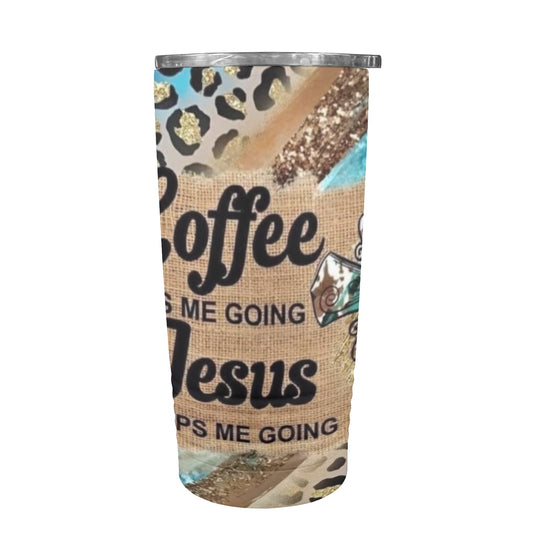 Coffee and Jesus 20oz Insulated Stainless Steel Mobile Tumbler