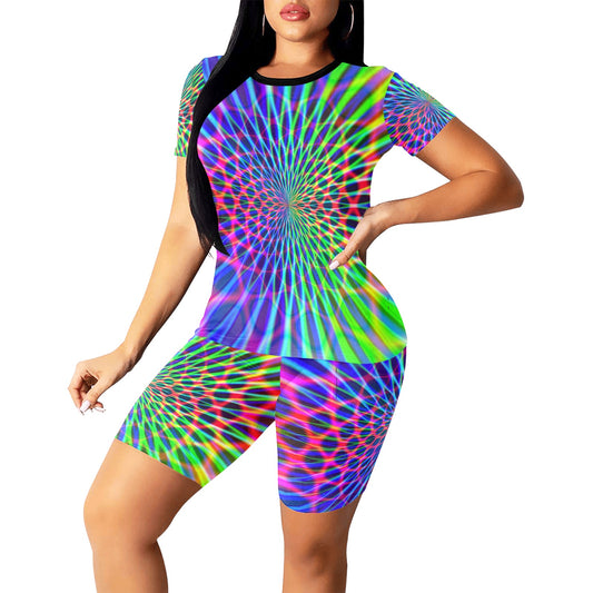 Abstract Rainbow Women's Short Set