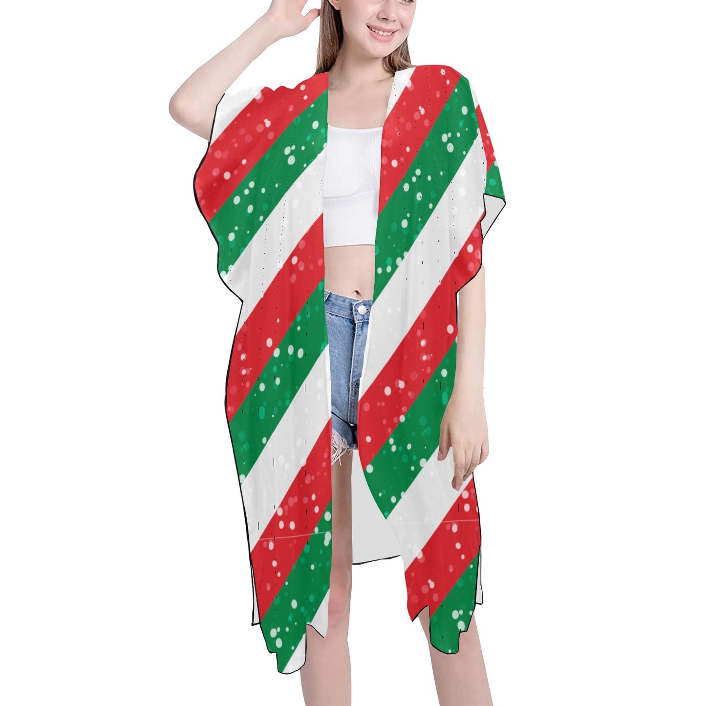 Candy Cane Chiffon Cover Up