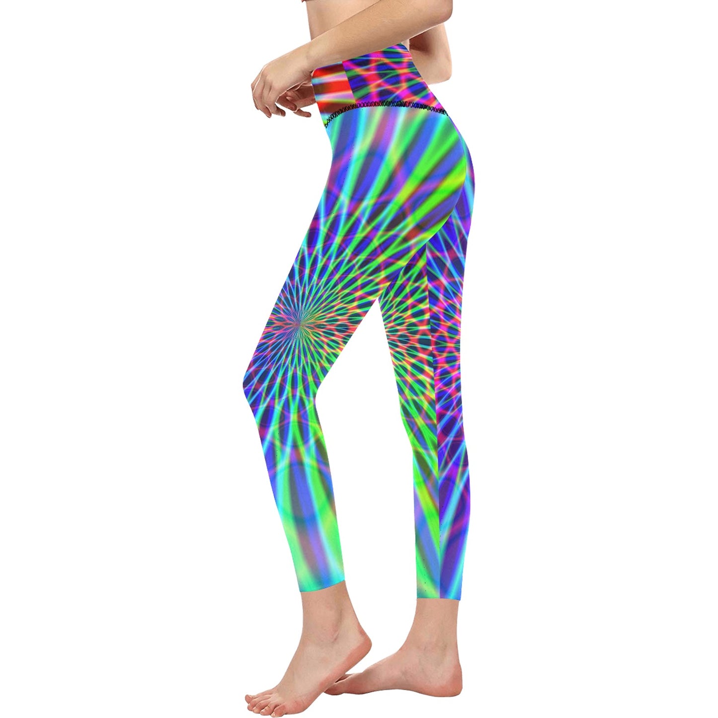 Abstract Rainbow Women's High-Waisted Leggings