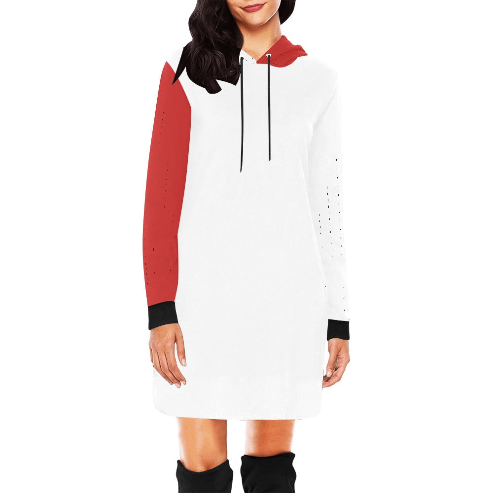 White & Red Hoodie Mini Dress