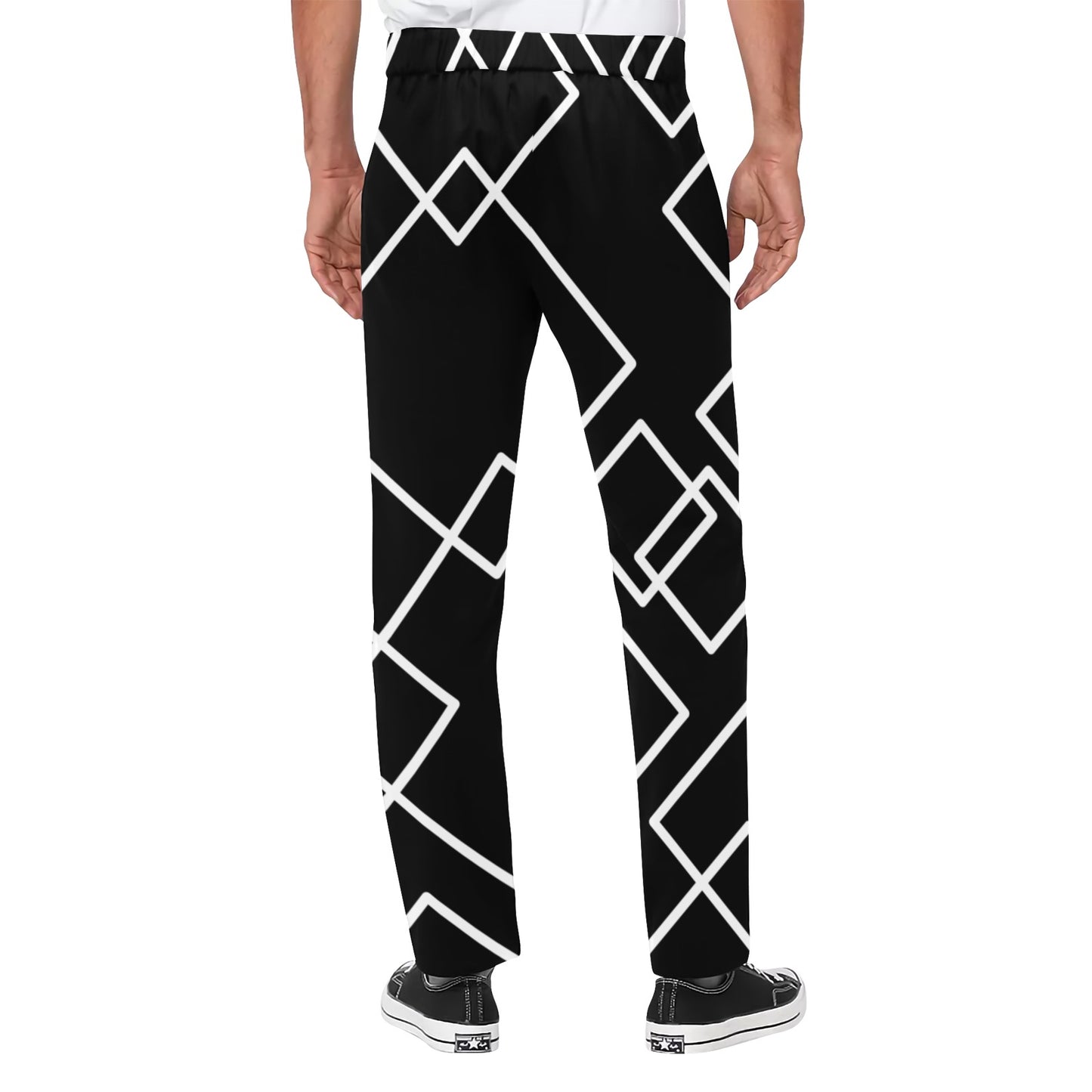 Black Squared Men's Casual Trousers