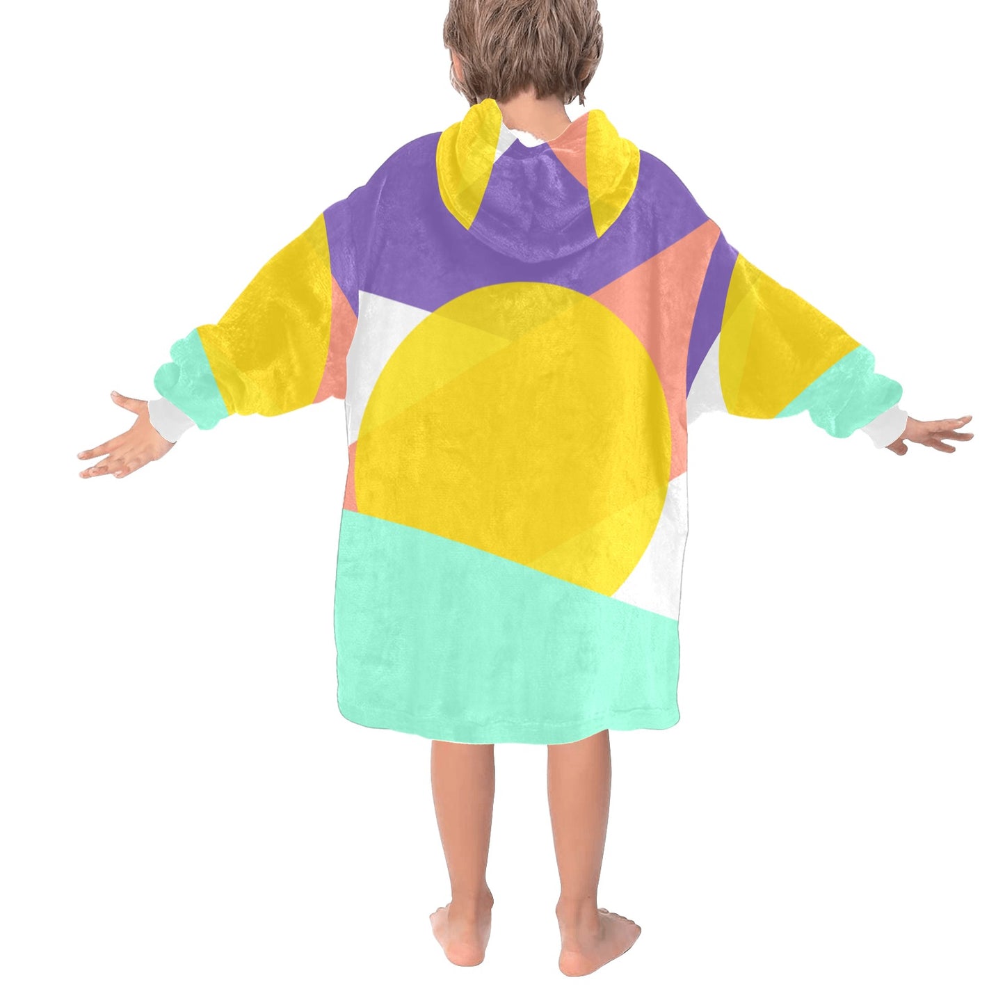 Colorful Circle Blanket Hoodie for Kids