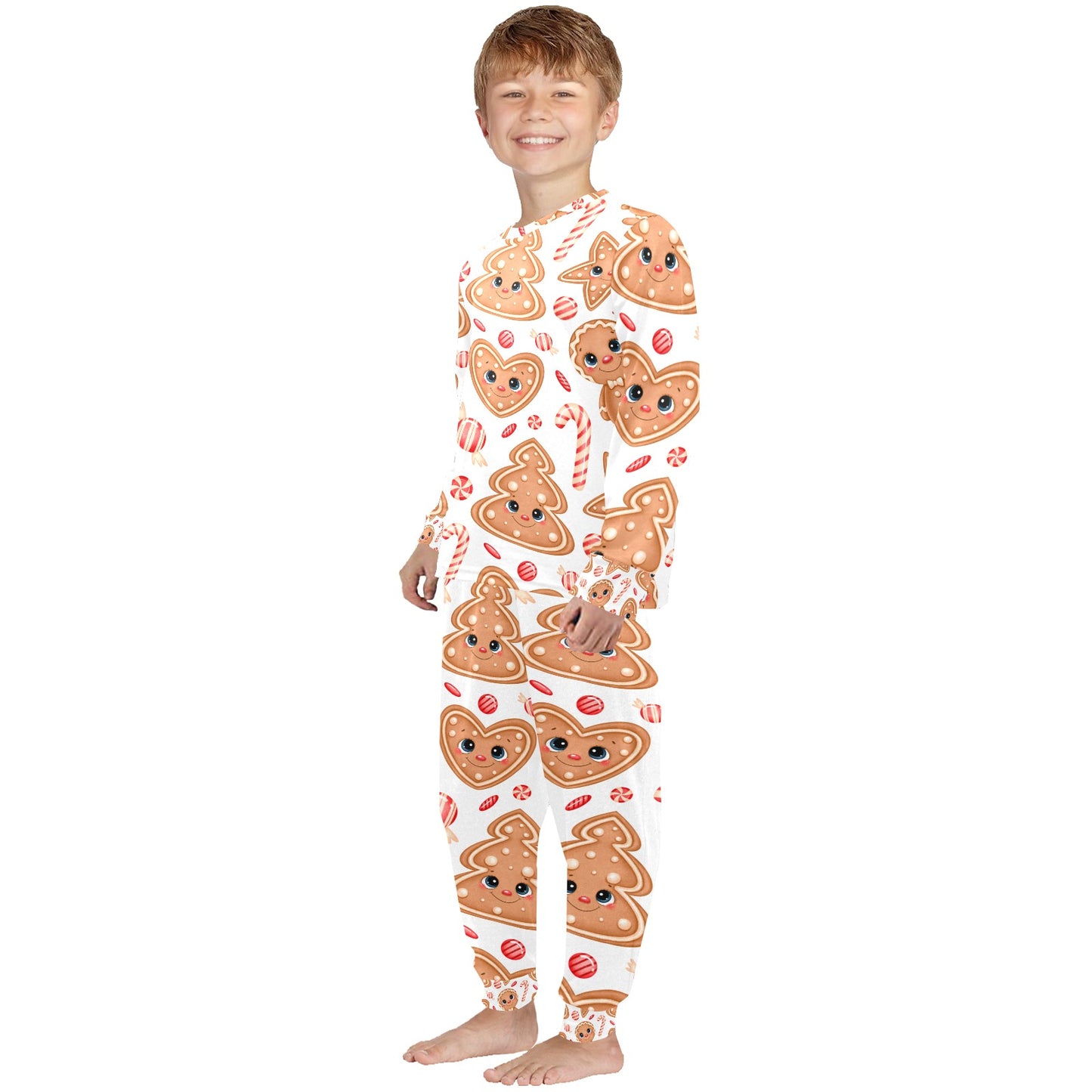 Ginger Christmas Little Kids' Crew Neck Long Pajama Set
