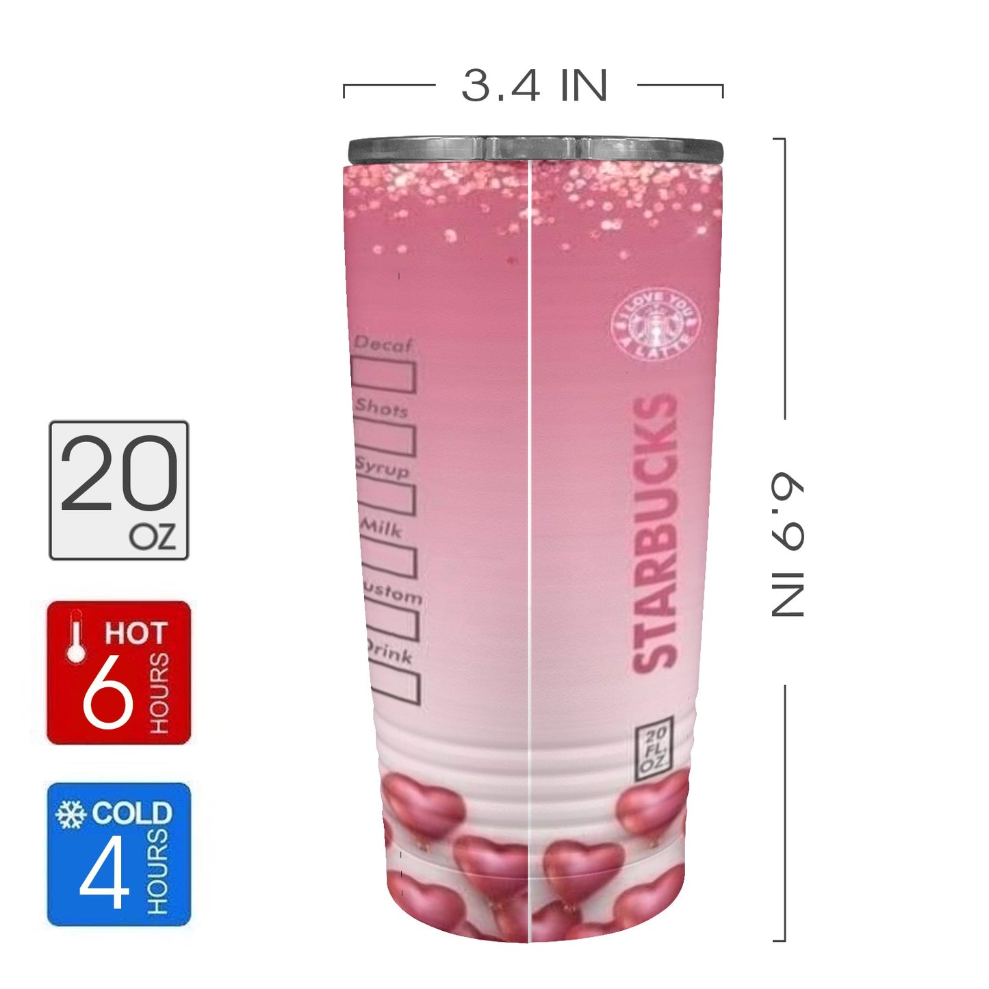 Valentine’s Day Starbucks 20oz Insulated Stainless Steel Mobile Tumbler