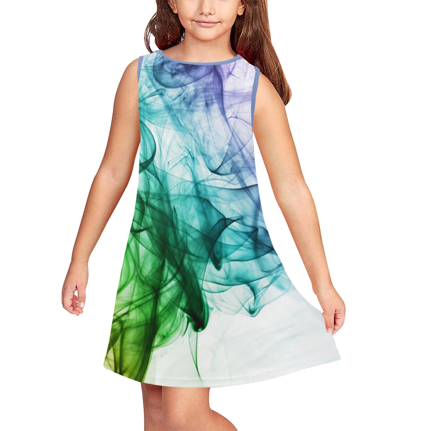 Color Whirl Girls' Sleeveless Dress