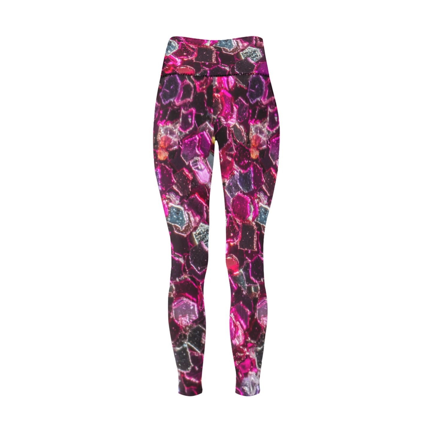 Pink Gem Women's High-Waisted Leggings