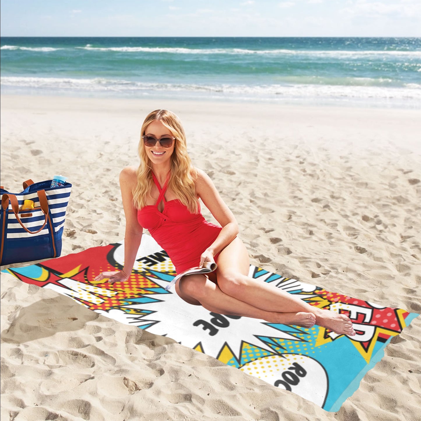 Comic Words Beach Towel 32"x 71"