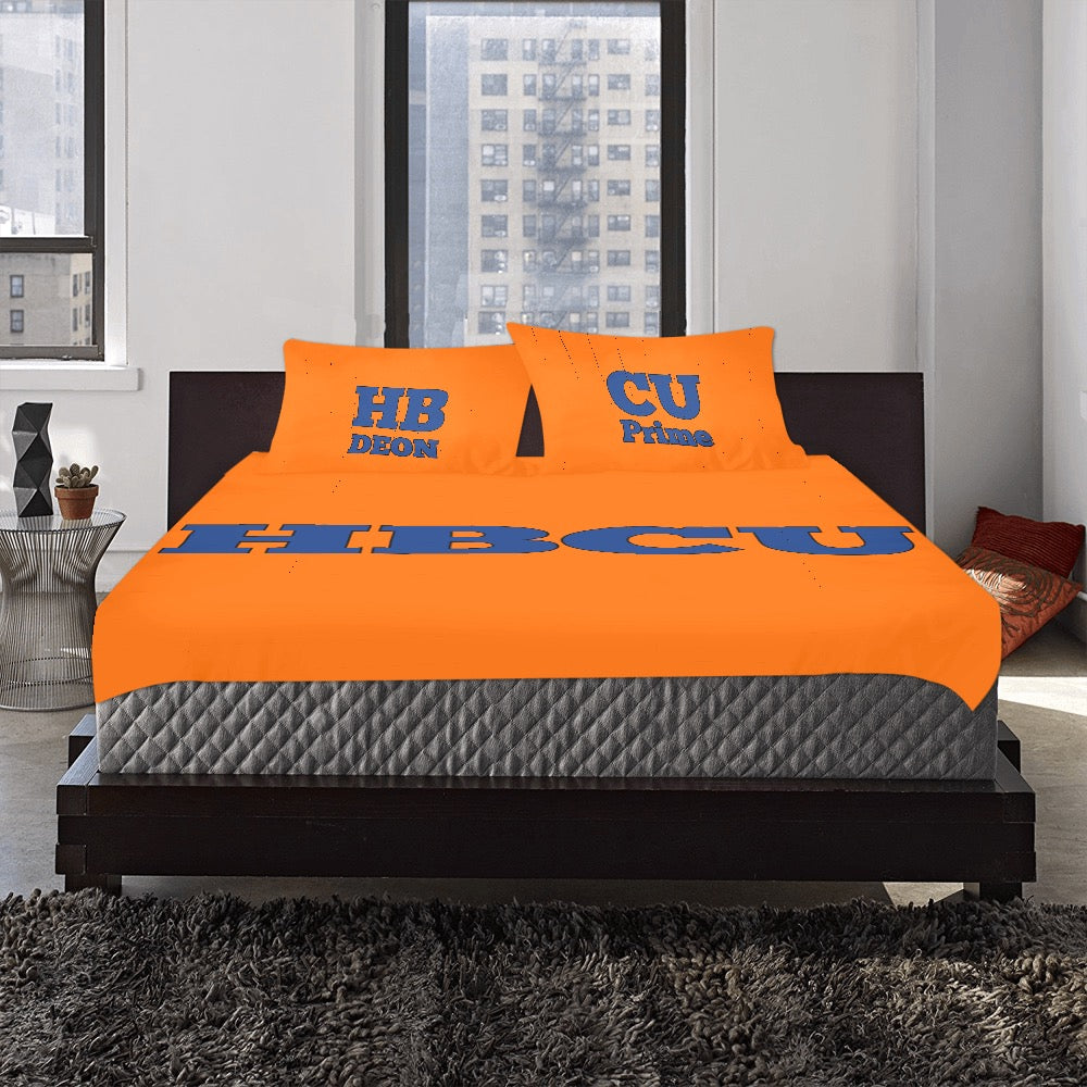 Orange & Blue HBCU 3-Piece Bedding Set