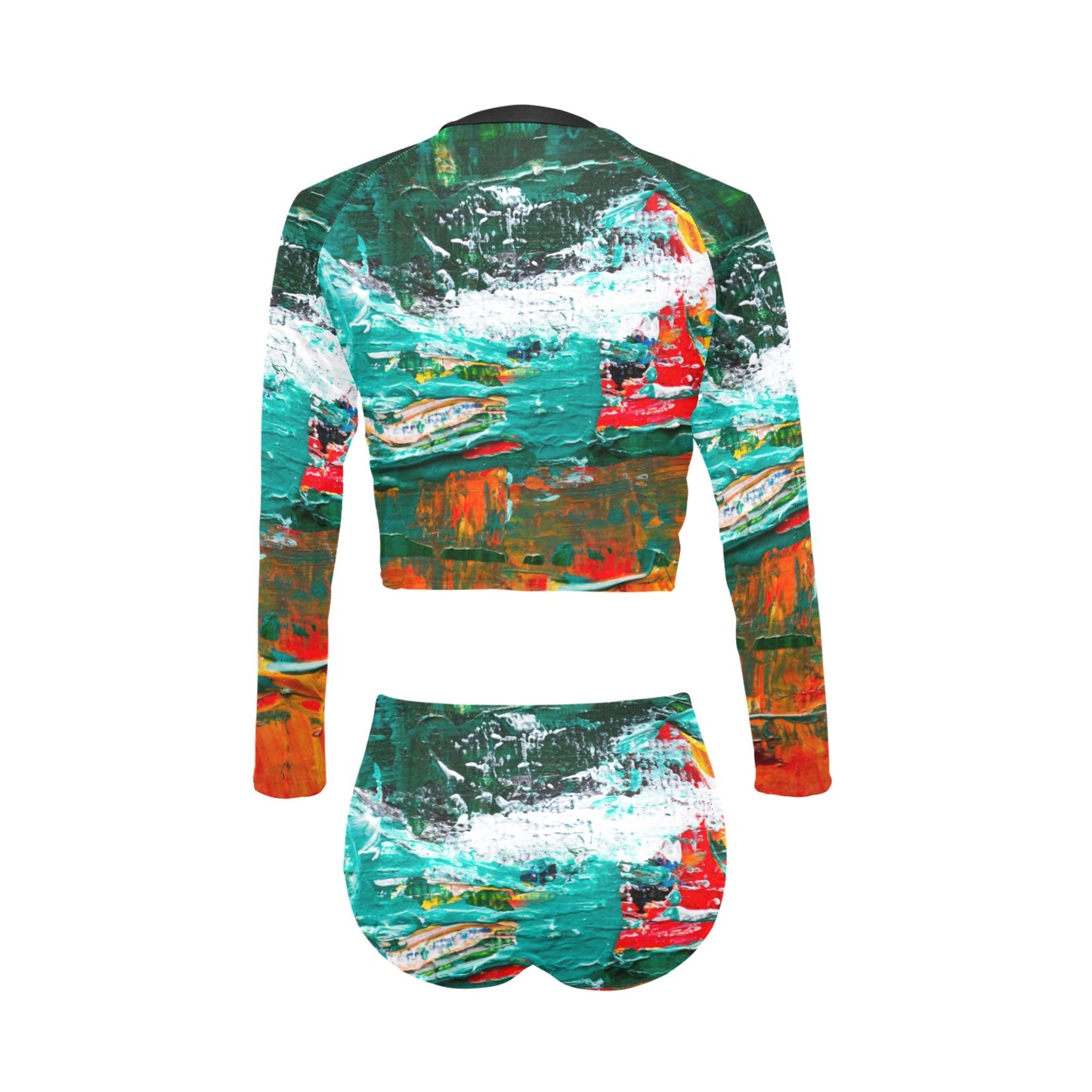 Painting Long Sleeve Bikini Set