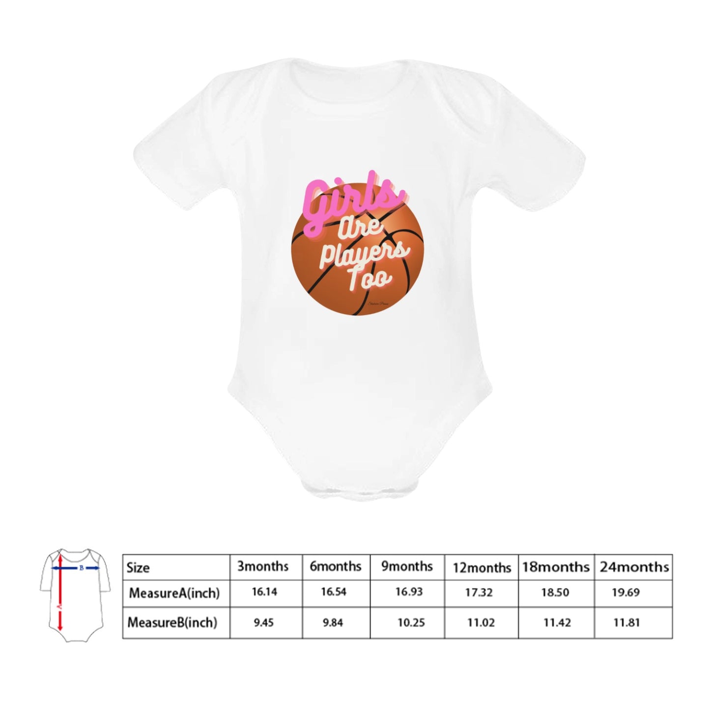 Girls is players Too Baby Onesie