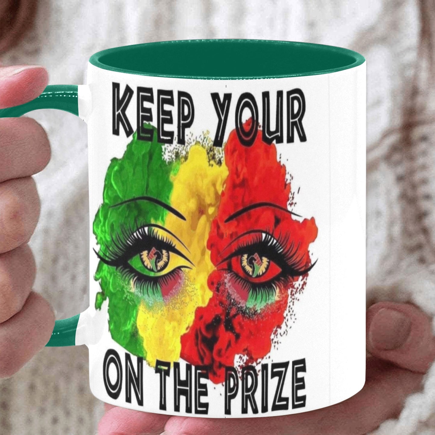 Keep Your Eyes On The Prize Custom Inner Color Mug (11oz)