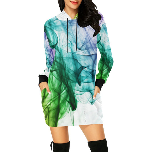 Color Whirl Hoodie Mini Dress