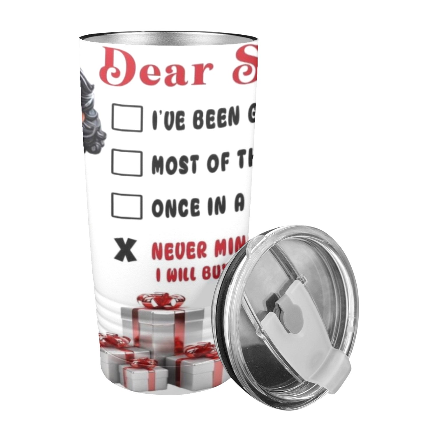 Dear Santa Christmas 20oz Insulated Stainless Steel Mobile Tumbler