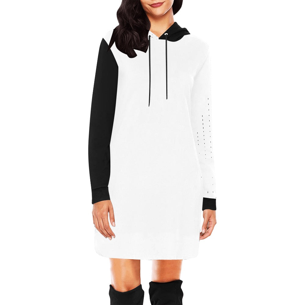 White & Black Hoodie Mini Dress