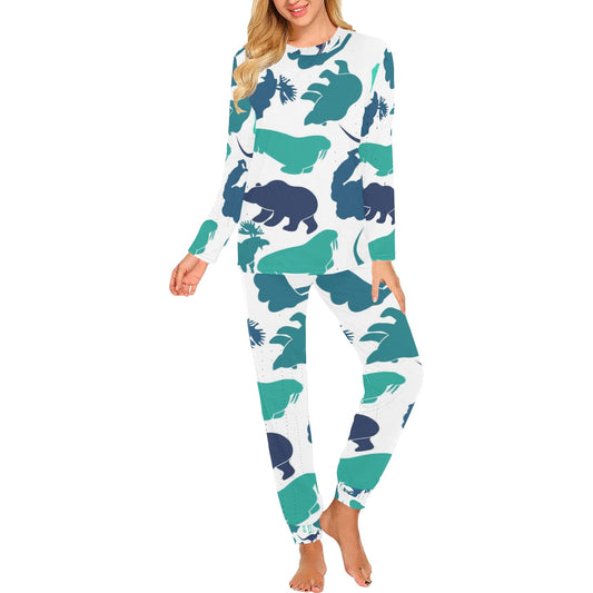 Blue Animals Women's Pajama Set