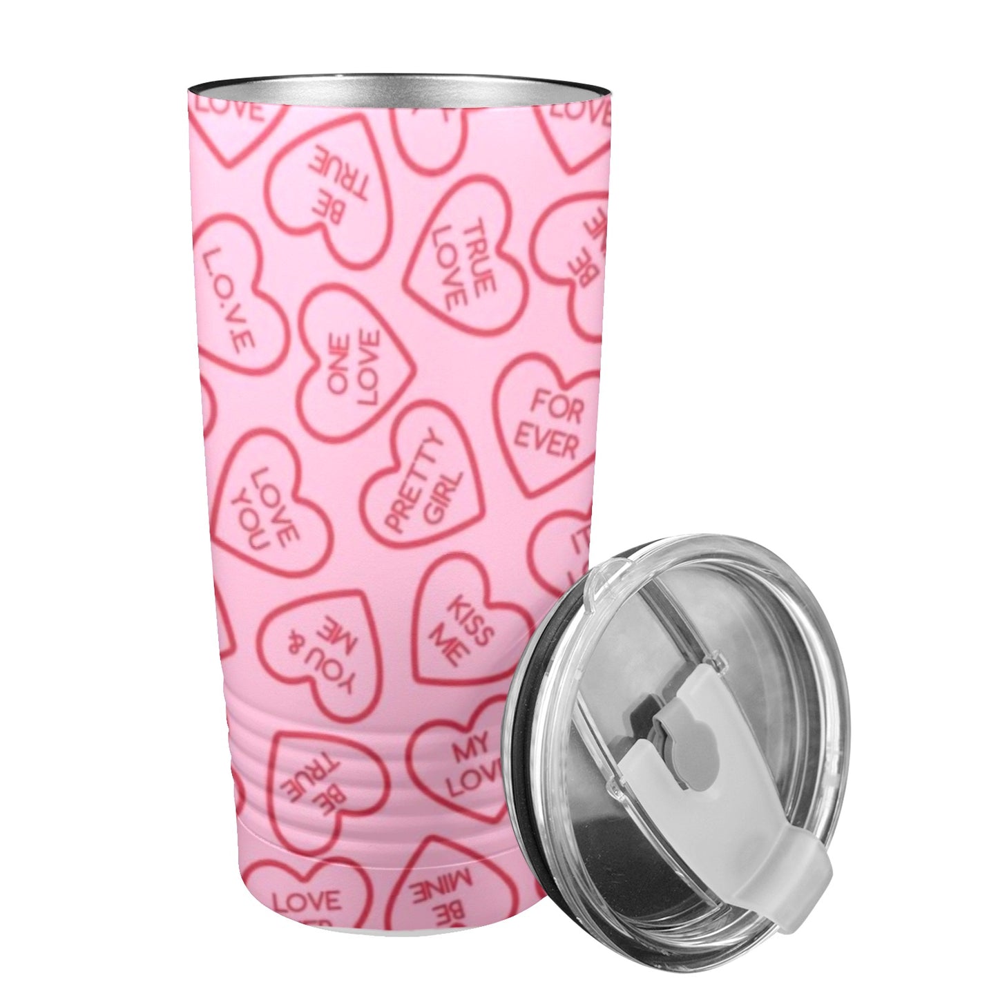 Pink Love Language Valentine’s Day 20oz Insulated Stainless Steel Mobile Tumbler